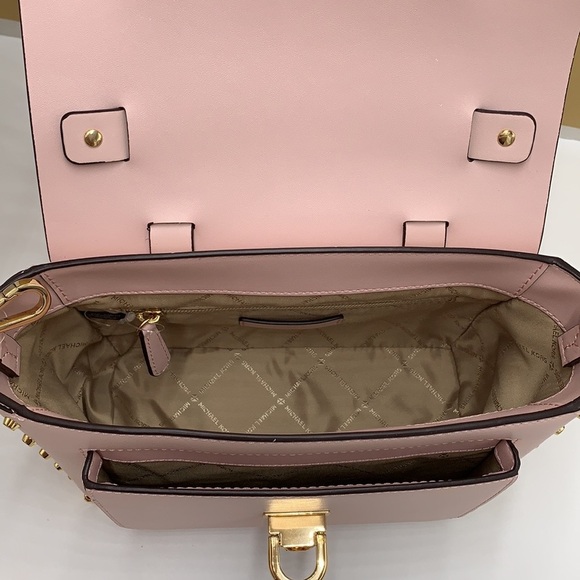 MICHAEL KORS MANHATTAN MED TOP HANDLE SATCHEL/SHOULDER/CROSSBOD BAG POWDER BLUSH - Picture 10 of 15